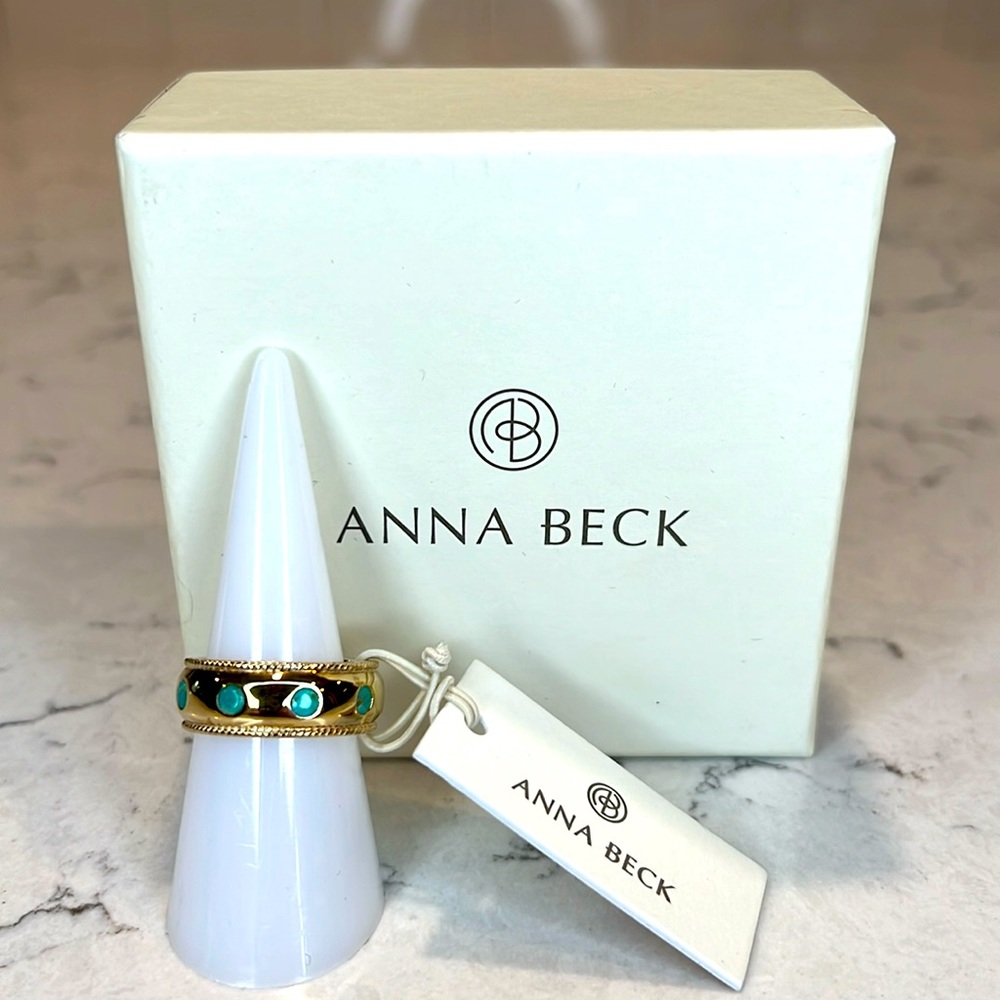 Anna Beck Turquiose Smooth Dome Band Ring